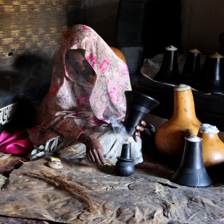 woman making ghee